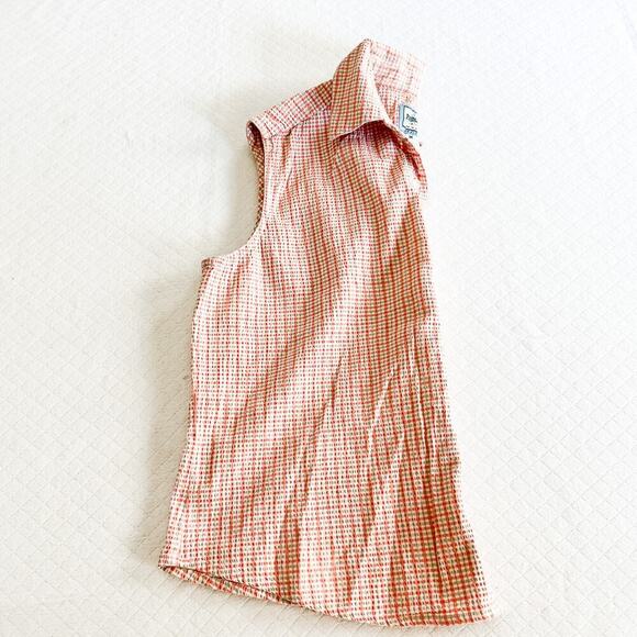 Pendleton Plaid Patterned Sleeveless Collared Casual Shirt Size M Pink/Gray - Picture 5 of 5